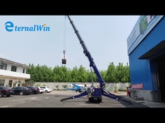 5T 8T รีโมทคอนโทรลไฟฟ้าและดีเซลบูม Telescopic Spider Crawler Crane