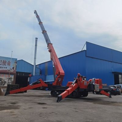 เครื่องยนต์ดีเซลงานก่อสร้างไฟฟ้า Spider Lift 12 Ton 22.5m Mobile Spider Crane
