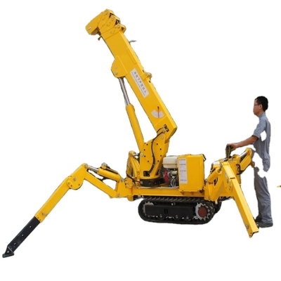 5T 8T Spider Crawler Crane รีโมทคอนโทรลไฟฟ้าดีเซล Telescopic Spider Boom Lift