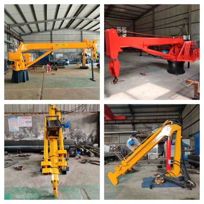10T 20T Long Boom Mobile Harbor Crane Slewing Deck เครนยืดไสลด์ทางทะเล