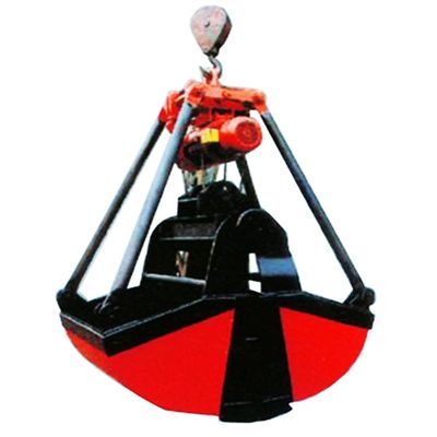 6-12 CBM Crane Grab สีส้ม Clamshell Grab Bucket เครนเหนือศีรษะ Grapple