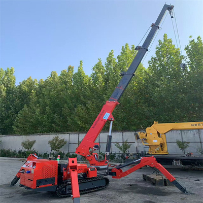 ไฟฟ้าและไดเซล ไฟฟ้า Spider Crawler Crane ในสีแดง