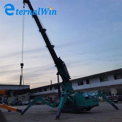 สีเขียว 5 ตัน Spider Crane พาร์ทเนอร์การยกสุดยอดสําหรับโครงการหนัก