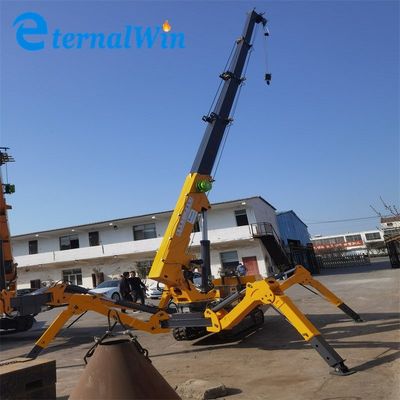 ไฟฟ้าและไดเซลพลังงาน 3 ตัน Spider Crane ด้วยโครงสร้างร่างกายเหล็ก