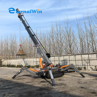 8.6m Max Radius การทํางาน ไดเซล 5 ตัน Spider Crane สําหรับโครงการก่อสร้างหนัก