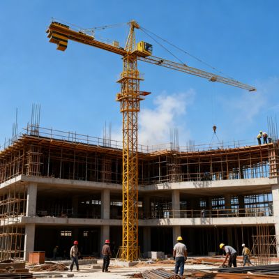 เครื่องยกเครนขึ้น 0.5mmin มีกําลังบรรทุก 10T และความเร็วยก 80mmin อุปกรณ์ก่อสร้างอุตสาหกรรมภาระหนัก