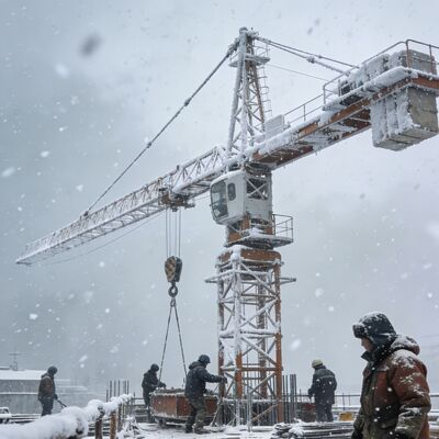 ปั้นจั่นหอแบบปรับแต่งเอง พร้อมการหมุน 0-0.64 รอบต่อนาที และการยก 80 40 เมตรต่อนาที ออกแบบมาสำหรับงานยกของหนัก